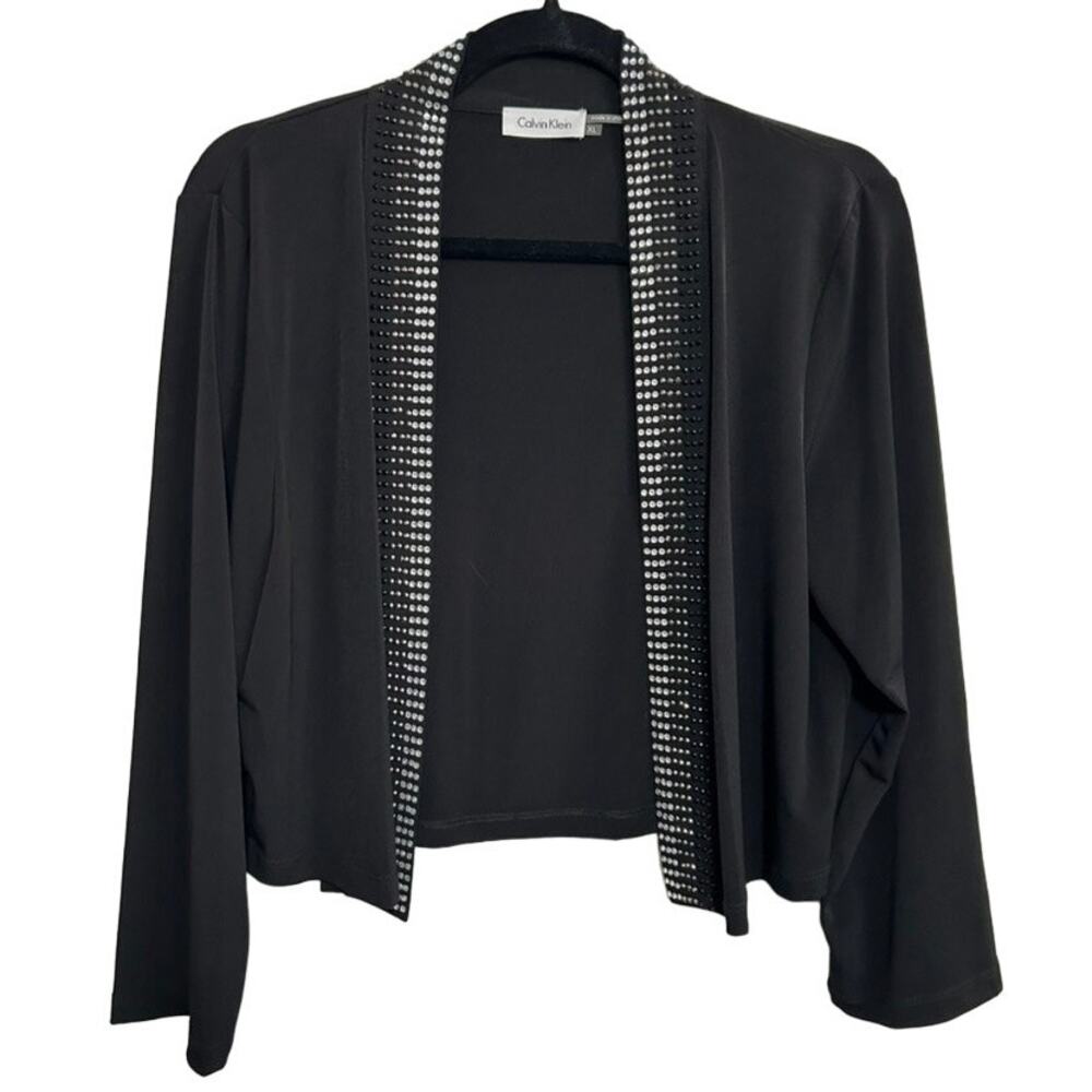 Calvin Klein Black Women's Sweater with Studded Trim